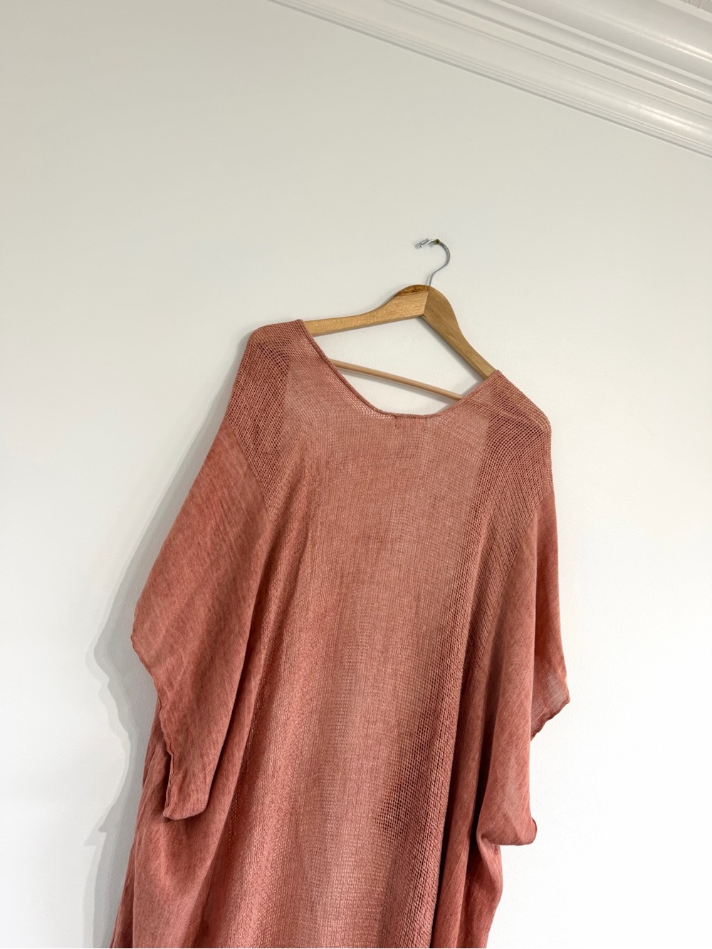 Free People Day Dream Washed Kimono Open-Weave Layering Cardigan terracotta - Picture 9 of 11